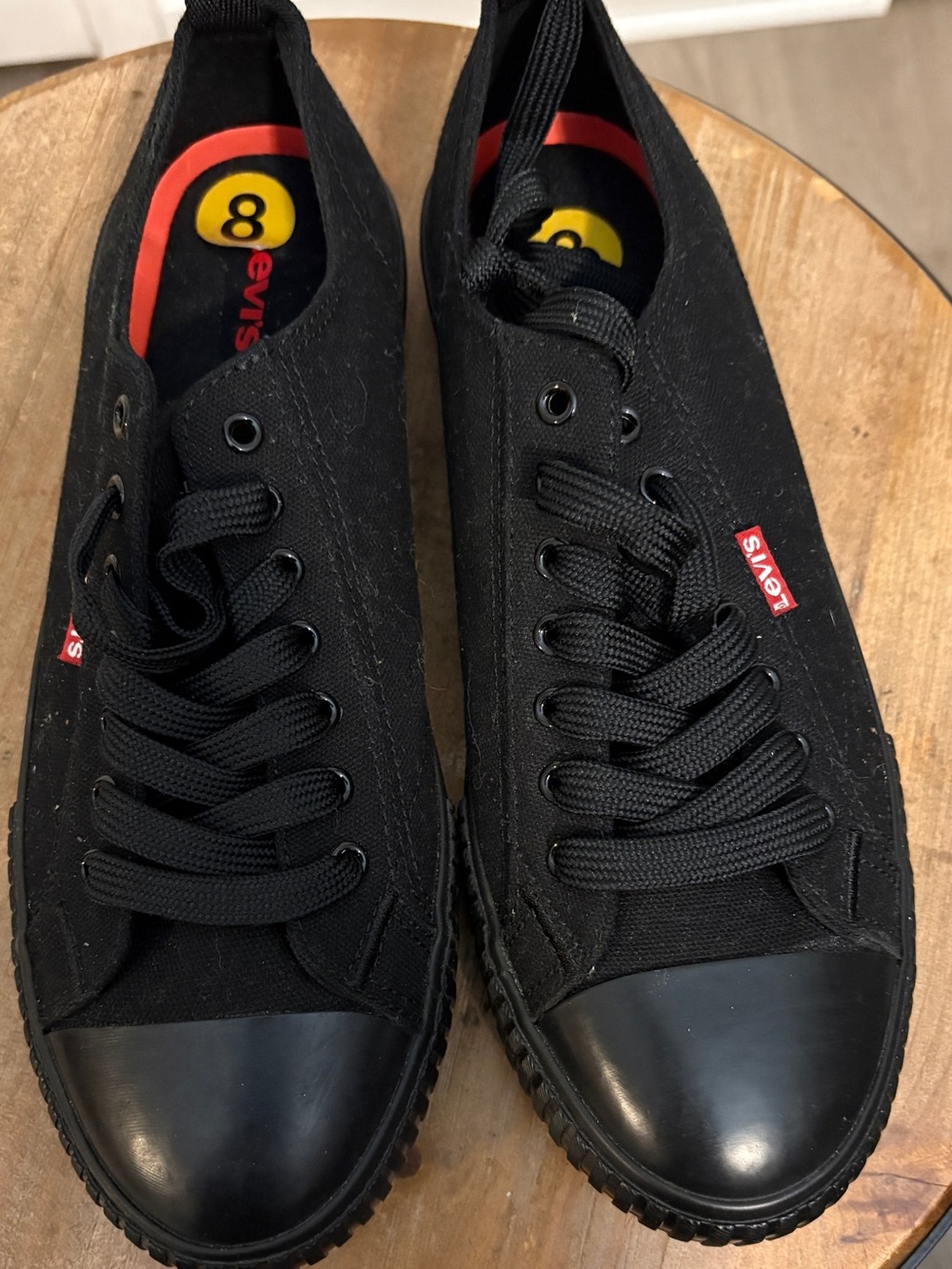 Levi’s Men’s Black Canvas Sneakers Casual Lace-Up Shoes US 8